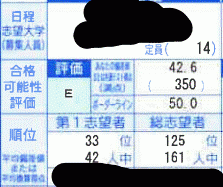 E判定(11月全統模試)からの大逆転合格(T_T)/~~~